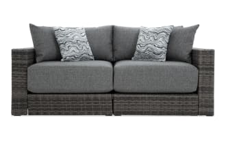 Modular Bob® 2 Piece Gray Wicker Outdoor Loveseat