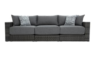 Modular Bob® 3 Piece Gray Wicker Outdoor Conversation Set