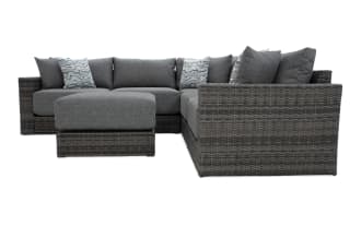 Modular Bob® 6 Piece Gray Wicker Outdoor Conversation Set with Ottoman