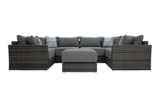 Modular Bob® 7 Piece Gray Wicker Outdoor Conversation Set with Ottoman
