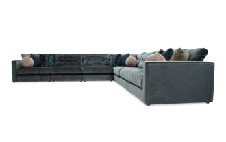 Jewels Emerald 170'' 7 Piece Modular Sectional with 4 Armless Chairs, 1 Corner, 1 Left Arm Facing Chair, 1 Right Arm Facing Chair