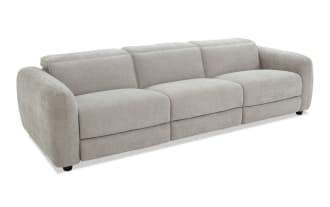 Equinox Silver 117'' Power Reclining Sofa with Armless Chair & Power Headrest