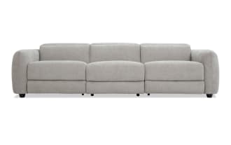Equinox Silver 117'' Power Reclining Sofa with Armless Chair & Power Headrest