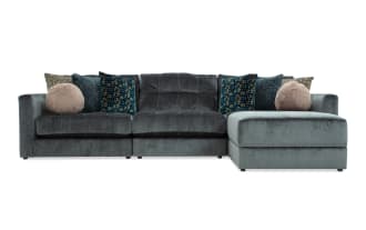 Jewels Emerald 131'' 4 PIece Modular Sectional with 1 Armless Chairr, 1 Left Arm Facing Chair, 1 Right Arm Facing Chair, 1 Storage Ottoman