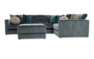 Jewels Emerald 92'' 5 Piece Modular Sectional with 1 Armless Chair, 1 Corner, 1 Left Arm Facing Chair, 1 Right Arm Facing Chair, 1 Storage Ottoman