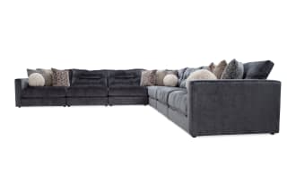 Jewels Charcoal 170'' 7 Piece Modular Sectional with 4 Armless Chairs, 1 Corner, 1 Left Arm Facing Chair, 1 Right Arm Facing Chair