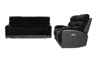 Phantom Black 86'' Power Reclining Sofa & 76'' Console Loveseat with USB & USB-C Ports