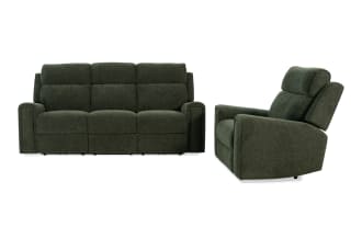 Athens Green 85'' Power Reclining Sofa & Recliner with Power Headrest