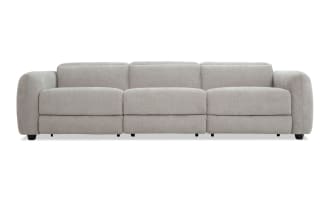 Equinox Silver 117'' Power Reclining Sofa with Armless Power Recliner & Power Headrest