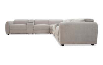 Equinox Silver 136'' Power Reclining 7 Piece Sectional with Power Headrest