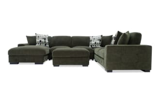 Playground Forest 145'' 4 Piece Left Arm Facing Chaise Sectional with Armless Pop-Up Sleeper & Storage Ottoman