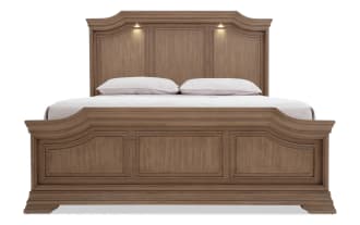 Avalon King Light Brown Storage Panel Bed