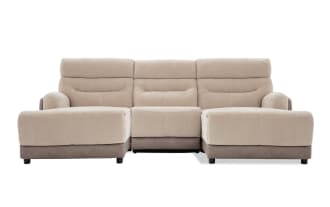 Phantom Beige 104'' Power Reclining 3 Piece Dual Chaise Sectional with USB & USB-C Ports