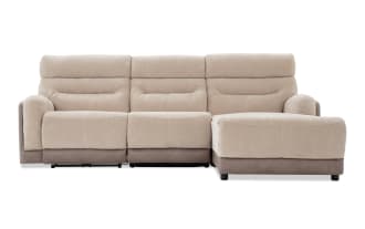 Phantom Beige 104'' Power Reclining 3 Piece Right Arm Facing Chaise Sectional with Armless Recliner & USB & USB-C Ports