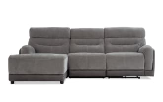 Phantom Gray 104'' Power Reclining 3 Piece Right Arm Facing Chaise Sectional with Armless Chair & USB & USB-C Ports