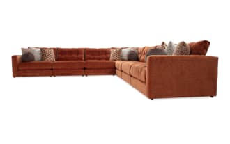 Jewels Spice 170'' 7 Piece Modular Sectional with 4 Armless Chairs, 1 Corner, 1 Left Arm Facing Chair, 1 Right Arm Facing Chair