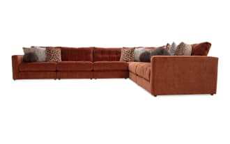 Jewels Spice 170'' 6 Piece Modular Sectional with 3 Armless Chairs, 1 Corner, 1 Left Arm Facing Chair, 1 Right Arm Facing Chair