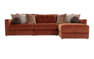 Jewels Spice 131'' 4 Piece Modular Sectional with 1 Armless Chair, 1 Left Arm Facing Chair, 1 Right Arm Facing Chair, 1 Storage Ottoman