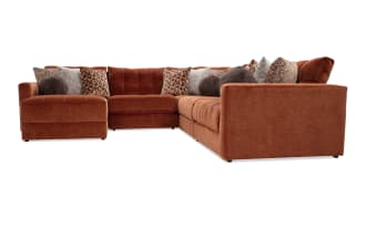 Jewels Spice 131'' 6 Piece Modular Sectional with 2 Armless Chairs, 1 Corner, 1 Left Arm Facing Chair, 1 Right Arm Facing Chair, 1 Storage Ottoman
