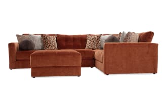 Jewels Spice 92'' 5 Piece Modular Sectional with 1 Armless Chair, 1 Corner, 1 Left Arm Facing Chair, 1 Right Arm Facing Chair, 1 Storage Ottoman