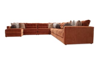 Jewels Spice 170'' 8 Piece Modular Sectional with 4 Armless Chairs, 1 Corner, 1 Left Arm Facing Chair, 1 Right Arm Facing Chair, 1 Storage Ottoman