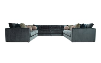 Jewels Emerald 170'' 8 Piece Modular Sectional with 4 Armless Chairs, 2 Corners, 1 Left Arm Facing Chair, 1 Right Arm Facing Chair