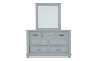 Sunset Cove Youth Gray 7 Drawer Dresser & Mirror