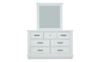 Sunset Cove Youth White 7 Drawer Dresser & Mirror