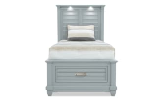 Sunset Cove Youth Twin Gray Storage Bed