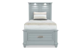 Sunset Cove Youth Twin Gray All Around Storage Bed