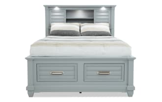 Sunset Cove Youth Full Gray Bookcase All Around Storage Bed
