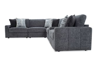 Amplify Gray 112'' 6 Piece Immersive Audio Modular Sectional with 2 Armless Chairs, 1 Console, 1 Corner, 1 Left Arm Facing Chair, 1 Right Arm Facing Chair