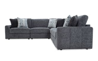 Amplify Gray 112'' 5 Piece Immersive Audio Modular Sectional with 2 Armless Chairs, 1 Corner, 1 Left Arm Facing Chair, 1 Right Arm Facing Chair