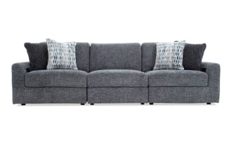 Amplify Gray 117'' 3 Piece Immersive Audio Modular Sofa with 1 Armless Chair, 1 Left Arm Facing Chair, 1 Right Arm Facing Chair