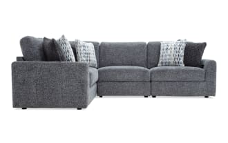 Amplify Gray 78'' 4 Piece Immersive Audio Modular Sectional with 1 Armless Chair, 1 Corner, 1 Left Arm Facing Chair, 1 Right Arm Facing Chair