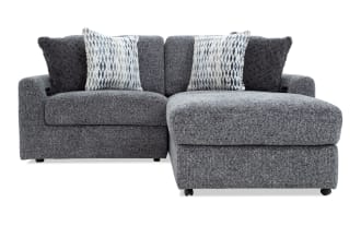 Amplify Gray 83'' 3 Piece Immersive Audio Modular Loveseat with 1 Left Arm Facing Chair, 1 Right Arm Facing Chair, 1 Storage Ottoman