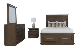 Infinity 4 Piece Brown Queen Storage Bedroom Set