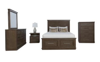 Infinity 5 Piece Brown Queen Storage Bedroom Set
