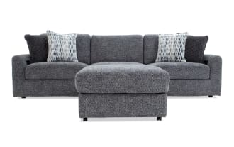 Amplify Gray 117'' 4 Piece Immersive Audio Modular Sofa with 1 Armless Chair, 1 Left Arm Facing Chair, 1 Right Arm Facing Chair, 1 Storage Ottoman