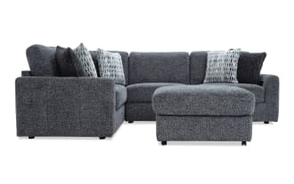 Amplify Gray 78'' 5 Piece Immersive Audio Modular Sectional with 1 Armless Chair, 1 Corner, 1 Left Arm Facing Chair, 1 Right Arm Facing Chair, 1 Storage Ottoman