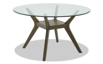 Aria Brown Glass Top Round Dining Table