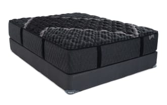 Lush 13'' Queen Extra Firm Standard Mattress Set in dark gray with quilted top, cooling cover, and firm support layers from Lush collection by Bob's.