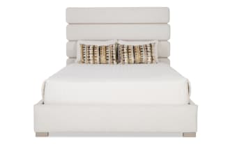 Delray 4 Piece Queen White Upholstered Panel Bedroom Set