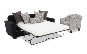 Dylan Sleeper Sofa with Queen Gel Mattress & Accent Chair