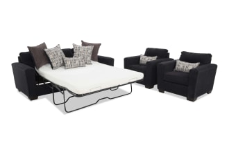 Dylan Sleeper Sofa with Queen Gel Mattress & 2 Chairs