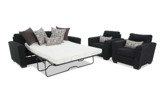 Dylan Sleeper Sofa with Queen Cooling Mattress & 2 Chairs