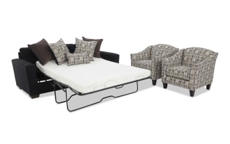 Dylan Sleeper Sofa with Queen Cooling Mattress & 2 Accent Chairs