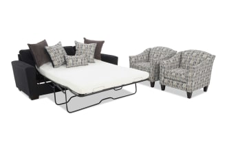 Dylan Sleeper Sofa with Queen Gel Mattress & 2 Accent Chairs