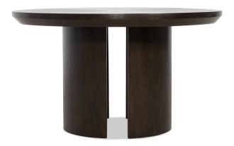 Luxe Brown Round Dining Table