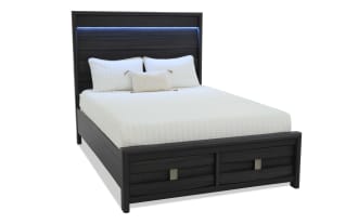 Echo 4 Piece King Charcoal Storage Platform Bedroom Set